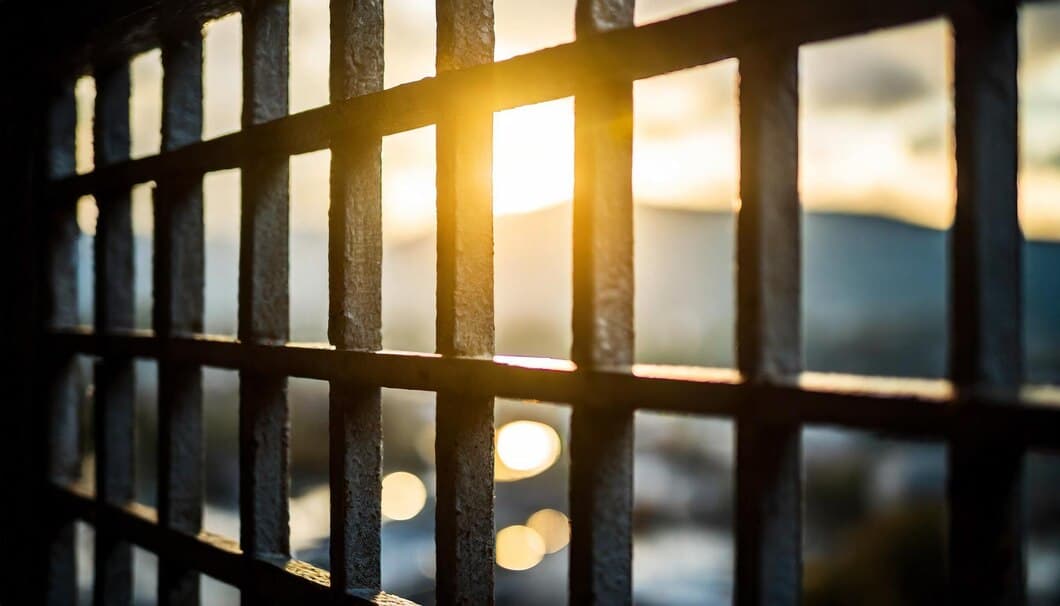 Silhouetted Jail Cell With Dramatic Backlighting Evoking Themes Confinement Punishment Iso 871349 28531